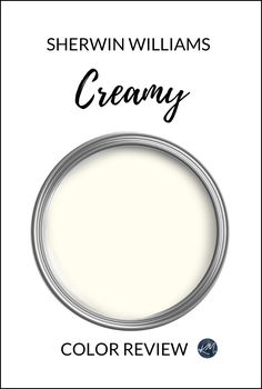 sherylin williams creamy white paint with the words'creamy'on it