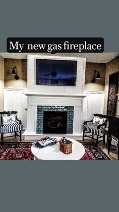 a living room filled with furniture and a flat screen tv mounted above a fire place