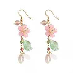 PRICES MAY VARY. Title: KaFu Pink Flower Dangle Earrings Cherry Blossoms Sakura Floral tassel Earrings Butterfly Fairy Leaf Petal Long Drop Earrings for Women Girls Summer Accessories. Product Type: Departments > Women > Jewelry > Earrings > Drop & Dangle Resin Petals, Sakura Earrings, Nejire Hado, Accessories Ear, Flower Dangle Earrings, Cherry Earrings, Flower Ear, Long Tassel Earrings, Summer Earrings