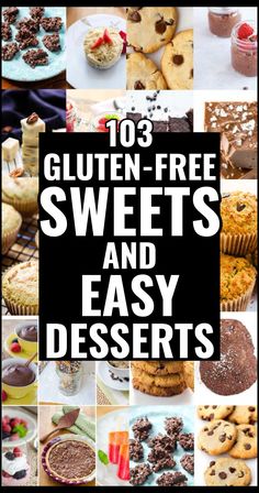 Gluten free sweets recipes Gluten Free Low Calorie Desserts, Diary Free Dessert, Easy Sweet Treats, Easy Potluck Desserts, Sweet Treats To Make, Lactose Free Desserts, Dairy Free Deserts, Flourless Muffins, Gluten Free Recipes Side Dishes