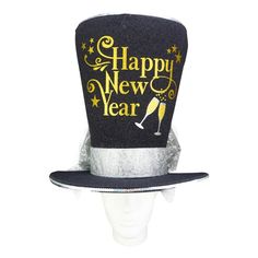 "This Happy New Year Top Hat will definitely make you stand out at your next Party, Hora Loca, Wedding, Corporate Event, Birthday, Quinceanera, or Halloween Party! It can be used as a groom gifts hat, bachelor party hat, top hat, photobooth prop, or a party favor. Product Details: ✓Made in the USA ✓Handmade ✓High Quality Foam ✓One Size Fits Most ✓Customizable to your preferences \"This is where your party starts\". Give your next party a new life and rediscover your youth with Foam Party Hats. F Winter Party Costume Hats And Headpieces, Winter Party Hat With Fun Style, Winter Party Hat With High Crown, High Crown Winter Party Hat, High Crown Hats For Winter Party, Adjustable Top Hat For Party In Winter, Adjustable Top Hat For Winter Party, Crazy Hat, Party New Year