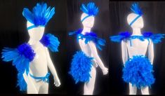 ". We make and ship our items really fast if you need it for a specific date please let us know. or call/text us at 954-3051817 to complete your order over the phone Kids size ( 1-7 year old) Simple Economical Feather Tail, Headdress And a choice of two styles of epaulets. A glitter elastic band keeps it in place Tail: single layer Boa with satin Ribbon tie Approximately 10\" long x 10\" wide Base will allow the tail to hold its shape even if ribbon is not used Two ways to use the tail: Tie it a Blue Costume Accessories For Themed Cosplay Events, Blue Fitted Costume Accessories For Costume Party, Blue Costume Accessories For Cosplay Events, Blue Carnival Costume Accessories, Themed Blue Costume Accessories For Party, Blue Themed Party Costume Accessories, Blue Costume Accessories For Carnival, Blue Costume Accessories For Carnival Party, Blue Themed Party Costumes