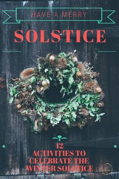 the cover of have a merry solstice, featuring an image of a wreath