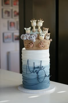 there is a cake that has animals on it