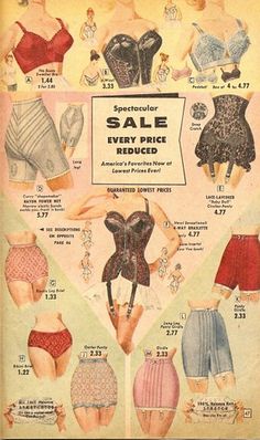 50's undergarments  woah most look painful :-) Trad Fashion, 1950s Lingerie, Moda Academia, Vintage Girdle, Florida Fashion, Lingerie Vintage, Robes Vintage, Retro Lingerie, Girdles