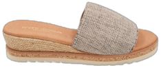 Open Toe Cork Wedge Sandals For Beach, Cork Open Toe Wedge Sandals For Beach, Beige Straw Wedge Sandals With Textured Sole, Comfortable Wedge Sandals With Woven Sole, Beige Wedge Heel Espadrilles With Cushioned Footbed, Beige Espadrilles With Cushioned Footbed And Wedge Heel, Comfortable Slip-on Wedge Sandals With Woven Sole, Beige Wedge Sandals With Cork-bed Midsoles And Round Toe, Natural Synthetic Espadrilles With Cushioned Footbed