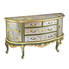 an ornately painted chest with drawers