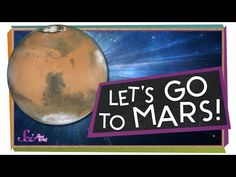 there is a sign that says let's go to mars with an image of the planet