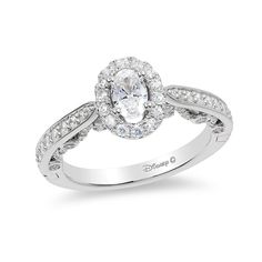 an engagement ring with a diamond center and twisted shans on the band, set in 18k white gold