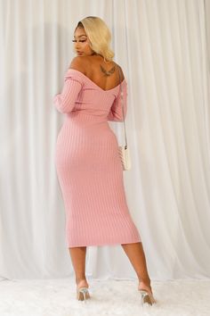 Ribbed knit Thick material Off the shoulder Long sleeves Has great stretch Bodycon midi dress Available in blush and lime Runs true to size Fitted Ribbed Bodycon Dress For Brunch, Spring Stretch Midi Bodycon Dress, Off-shoulder Ribbed Bodycon Dress, Spring Off-shoulder Stretch Midi Dress, Trendy Stretch Sweater Dress Midi Length, Pink Knee-length Bodycon Dress For Brunch, Trendy Bodycon Sweater Dress For Spring, Ribbed Stretch Bodycon Dress For Spring, Pink Bodycon Sweater Dress For Spring