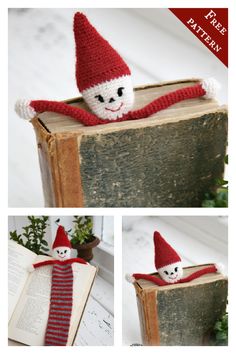 an image of a book with a knitted elf