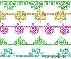 a set of four different colored stitching designs