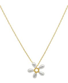 in stock Chic Flower Necklace For Gifts, Chic Flower Necklace For Gift, Chic White Necklaces For Spring, Chic Flower Shaped Necklace For Gifts, Elegant Gold Flower Necklace For Spring, Spring White Clavicle Chain Necklace, White Chic Necklaces For Spring, Chic Gold Flower Necklace, Gold Pearl Necklace With Flower Pendant