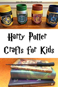 harry potter crafts for kids with books and jars