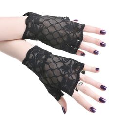 Goth Gloves, Victorian Gloves, Floral Gloves, Gothic Burlesque, Burlesque Vintage, Beach Sunscreen, Black Fingerless Gloves, Gloves Lace