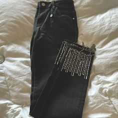 Color Is Charcoal/Light Black. Gorgeous Rhinestone Jeans! Comment With Questions. Bebe Jeans, Rhinestone Jeans, Rhinestone Fringe, Light Black, Black Gray, Black And Grey, Women Jeans, Women Shopping, Black