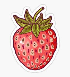 a sticker with a strawberry on it