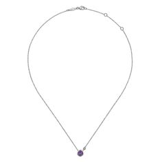 Product Details ~ Crafted from polished sterling silver with a slim cable chain, this colorful necklace highlights a vivid bezel set birthstone center. A dainty .02ct round diamond provides the perfect subtle embellishment. This meaningful necklace is a perfect birthday gift. Made using Sterling Silver .02 carat diamond total weight 16"-18" in length Product code NK5241SV5AM If not in stock please allow 2 weeks to be custom made! Contact us for any questions! sales@firstpeoplesjewelers.com Width : 7.60 mm Thickness : 4.00 mm Size : 17 in Drop : 7.60 mm Elegant Birthstone Necklace With Round Pendant On Cable Chain, White Gold Birthstone Pendant Necklace With Bezel Setting, Elegant Round Birthstone Necklace With Cable Chain, Anniversary Solitaire Necklace With Cable Chain, Round Solitaire Necklace With Cable Chain For Anniversary, Fine Jewelry White Gold Birthstone Necklace, White Gold Solitaire Necklace With Birthstone Pendant, White Gold Solitaire Necklace With Birthstone, Anniversary Solitaire Necklace With Round Pendant On Cable Chain