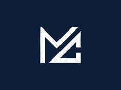 the letter m is made up of white lines on a dark blue background, and it appears