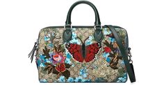 Butterfly Handbag, Handbags Gucci, Gucci Top, Gucci Purses, Embroidered Handbag, Floral Handbags, Zip Purse, Floral Purse, Printed Purse