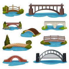 different bridges and bridges in the water