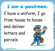 i am a postman poster with an image of a man holding a mailbox