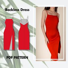 🌟 Backless Dress Sewing Pattern 🌟 This stylish and modern backless dress pattern is perfect for both beginner and experienced sewists! The sleek design makes it an exciting and rewarding project for anyone looking to expand their wardrobe. 📏 Available Sizes: - The pattern comes in the following sizes: XS - XL It includes 1 cm seam allowance, making the sewing process even easier. 📥 Instant Digital Download: - This pattern is provided in English. - The pattern is available in PDF format and c Backless Dress Pattern, Bodycon Dress Pattern, Elegant Evening Dress, Sewing Courses, Seam Allowance, Sewing Lessons, Evening Dresses Elegant, Dress Sewing Pattern, Dress Sewing