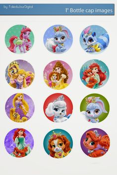 the little mermaid stickers are all in different shapes and sizes, including princesses