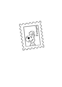 a stamp with an image of a dog on it's face and the words happy birthday