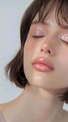 glassy skin 🥰🥰 Summer Fresh Makeup Look, Glossy Skin Aesthetic, Fresh Faced Makeup Look, Makeup Trends Spring/summer 2024, Makeup Summer 2024, Summer 2024 Makeup Trends, Fun Summer Makeup, Trend Makeup 2024, Party Wear Makeup Look