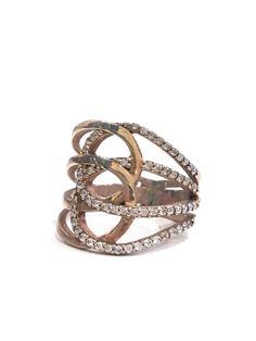 14K Rose Gold plated over Sterling Silver statement ring, adorned with clear cubic zircon. Size 7. Sparkly Ring, Statement Ring Silver, Rose Gold Ring, Rose Gold Plates, Statement Rings, Gold Rings, Gold Plate, Sparkle, Plating