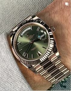 Men’s Watches 2023, Rolex Day Date Olive Green, Arabic Rolex Watch, Rolex Watches For Men Green, Rolex Presidential, Rolex Arabic Dial, Rolex Chocolate Dial, James Bond Style