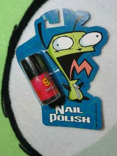 an image of a cartoon character with nail polish on it's face and mouth