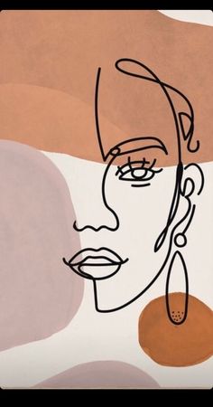 an abstract drawing of a woman's face