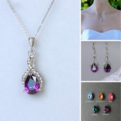 #weddings #jewelry #necklaces #weddingnecklace #bridalnecklace #weddingpendant #bridalpendant #crystalpendant #weddingjewelry #bridaljewelry #bridesmaidnecklace #bridesmaidjewelry #crystalnecklace #somethingblue #sapphirenecklace Teardrop Crystal Rhinestone Necklace For Gift, Elegant Teardrop Crystal Necklaces For Parties, Silver Crystal Gemstone Necklace For Wedding, Silver Gemstone Crystal Necklace For Wedding, Purple Crystal Jewelry Sets For Wedding, Crystal Teardrop Pendant Jewelry Sets As Gifts, Gift Crystal Teardrop Pendant Jewelry Sets, Teardrop Pendant Crystal Necklace For Wedding, Wedding Crystal Pendant Necklaces With Jewels