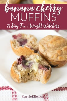 two blueberry muffins on a white plate with a red and white checkered tablecloth