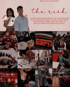 a collage of photos with the words espn in red and white, including an image of two people