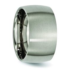 an image of a wedding ring with a brushed finish on the outside and black inlays