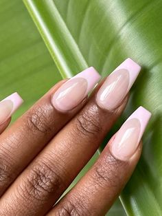 Super cute nail inspo to save for later.  ✨I asked for a pink french tip manicure.  ✨The shape is called ballerina.  ✨ The colour is called ballerina pink.   & these are acrylic nails 💅🏾  #manicure #frenchtipnails #blackgirl Pink French Tip Manicure, Pink French Tip Nails Coffin Medium, Ballerina Nails Medium Length Pink, Coffin Shape Pink French Tip, Short Coffin Shape Nails Pink French Tip, French Tip Nails Ballerina Shape, Nail Inspo Pink French Tip, Light Pink French Tip Nails Ballerina, Pink French Tip Nails Coffin