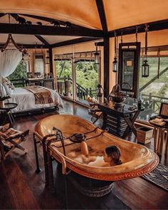 an instagram photo of someone relaxing in the jacuzzi at their hotel room