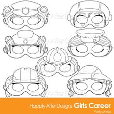 printable paper doll heads for kids to color and cut out with the words happy after designs