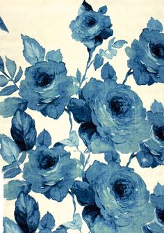 blue flowers on white background with green leaves