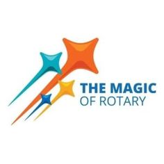 the magic of rotaryy logo with three stars and one star in the middle, on a white background