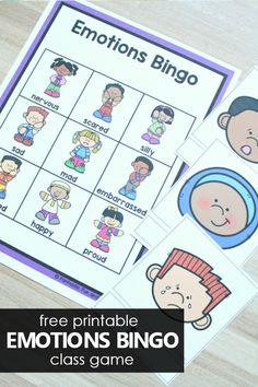 free printable emotions bingo game for kids to practice feelings in the classroom or at home