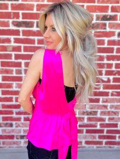 The perfect vacation top! This top is so fun & bright you will definitely make a statement. This will pair well with white shorts or pants! But not only for vacation you can wear this to a nice brunch or dinner with your girls! 100% Polyester -Finale sale- Pink Summer Tank Top For Vacation, Fun Sleeveless Tops For Beach, Fun Sleeveless Beach Tops, Fun Sleeveless Tops For The Beach, Fun Tank Top For Beach In Spring, Fun Tank Top For Summer Vacation, Fun Summer Vacation Tank Top, Trendy Pink Tank Top For Beach Season, Fun Sleeveless Beach Tank Top