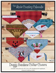 Doggy Bandana Collar Covers Dog Bandana Pattern, Dog Accesories, Diy Dog Collar, Dog Bandanna, Bandana Collar, Dog Clothes Patterns, Dog Crafts, Dog Items, Dog Scarfs