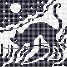 a cross stitch pattern with a dog and stars