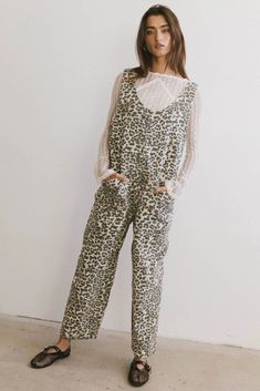 Ziggy Leopard Overalls Maxi Outfits, Layered Sweater, Denim Accessories, Loungewear Sets, Dresses By Length, Winter Clothes, Denim Jumpsuit, Sweater Blouse, Denim Pant