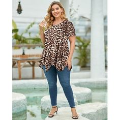 Description: Plus Size Tops For Women - Classic round neck, women short sleeve tops, loose tunic style, stretchy fabric is great for oversized ladies, never feel tired again, relax with these plus-size tunics for women to wear with leggings. Great plus-size boho shirts for women. Premium Women's Short SleeveTops and Shirts - LARACE plus size tunic tops for women are made from high-quality fabric, super soft and gentle to touch, elastic, light, and breathable, perfect women floral tee for hot wea Plus Size Tops For Women Blouses, Tunic Tops For Women, Tunics For Women, Tunic Tops For Leggings, Plus Size Tops For Women, Plus Size Tunic, Loose Tunic, Neck Women, Tees Pattern