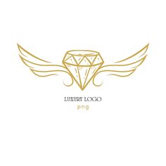 the luxury logo with wings and diamond